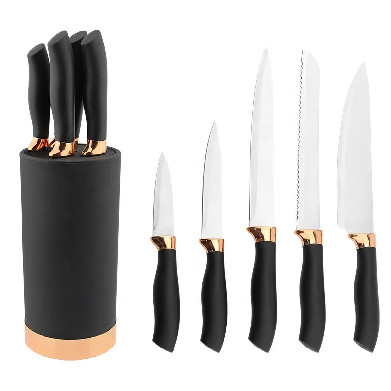 2023 hot sale low price knife set stainless steel excellent houseware quality reasonable price kitchen knife set black
