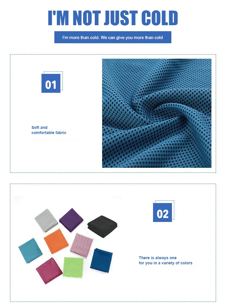 Custom Logo 30*80cm Microfiber Quick Dry Ice Cold Gym Arctic Sports Instant Cooling Towel Polyester Sweat Cool Sports Towels