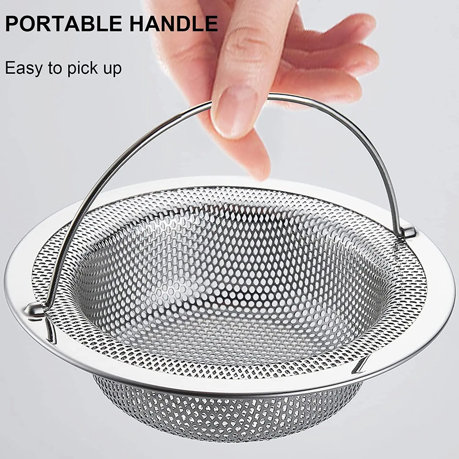 Stainless Steel Sink Strainer Filter with Upgraded Mesh and Lift-up Handle