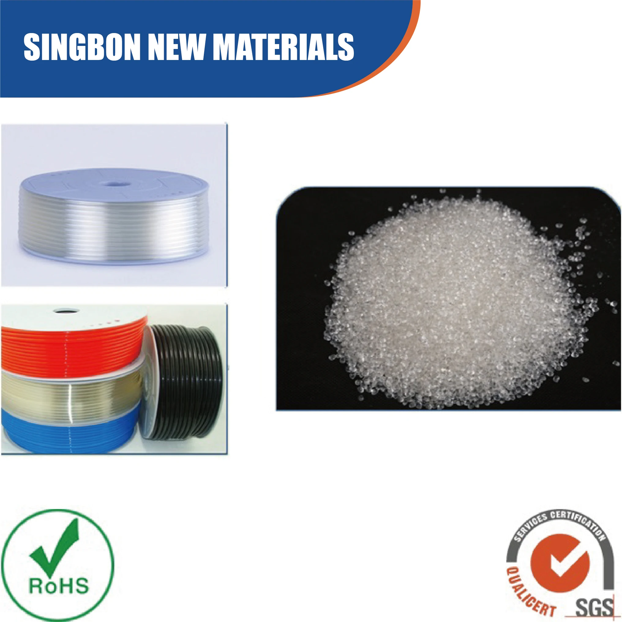 tpu for pneumatic tube hardness 95A 98A  tpu resin