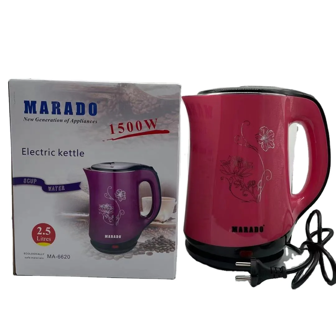 Marado Cheapest price Factory Customized Stainless Steel double wall Water 2.5L electric kettle