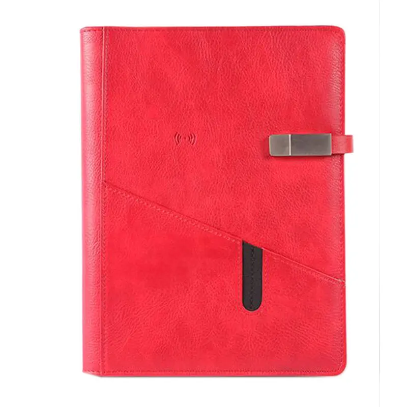 cool magnet ecofriendly pen holder 3 ring conference color change hardcover notebook printing with charging charger