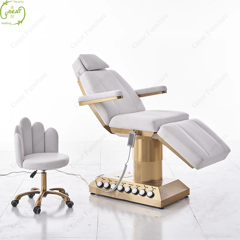 Hot Sale Beauty Salon Furniture Foot Control Cosmetic Facial Bed Electric Massage Table And Chairs
