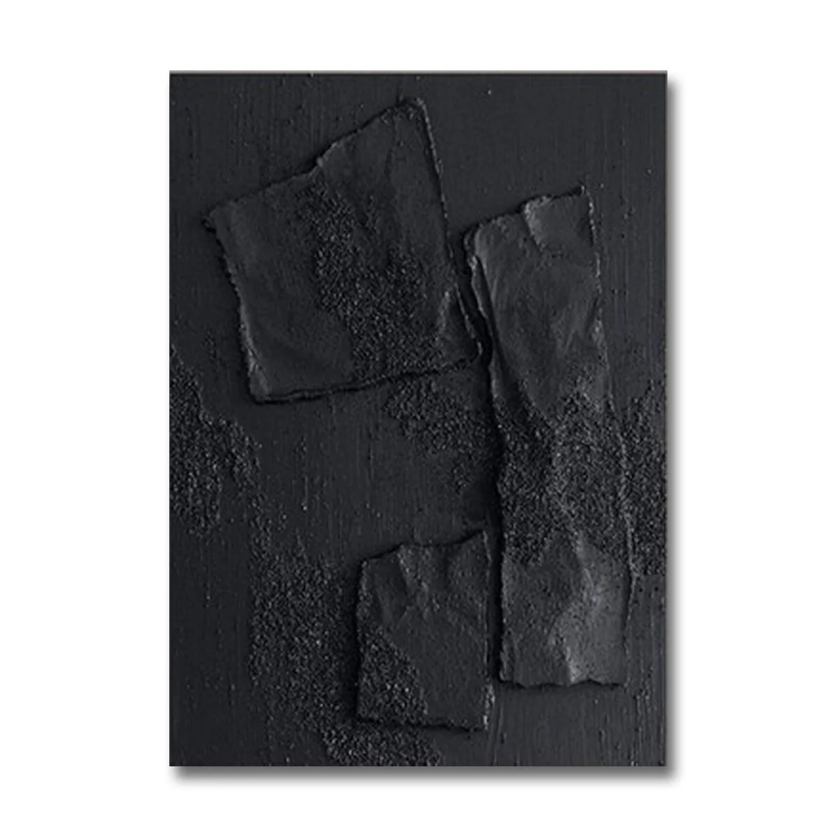 Texture 3D Wall Art Black Abstract Oil Painting Living Room Decorative Painting hand-painted Textured Canvas Art
