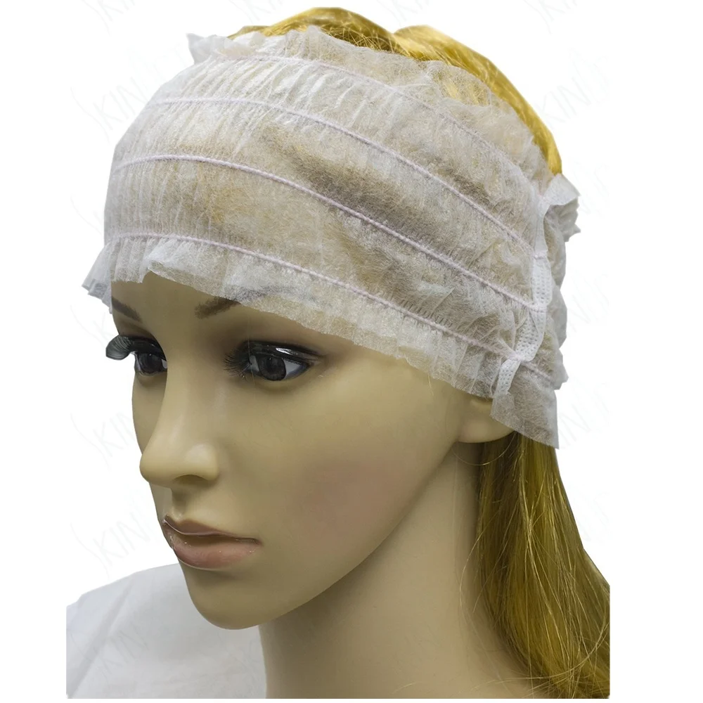 Disposable Spa Headbands Non-woven Elastic Hair Wrap for Salon Black Hair Band for Facial Aesthetic Travelling