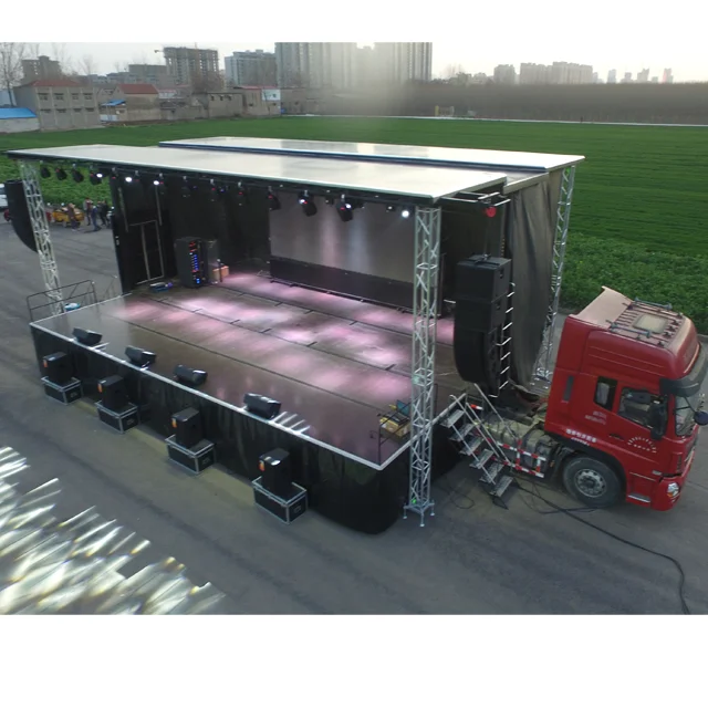 HUAYUAN Easy install hot sale mobile event stages outdoor concert portable stage trailer for sale