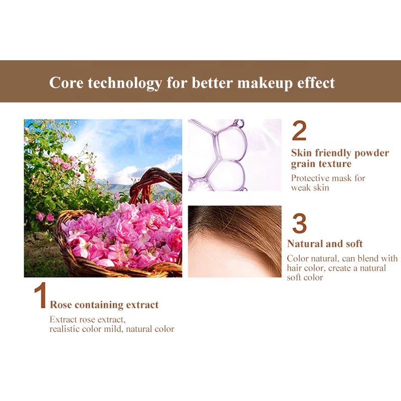 CAMAZ Strong Effect Quick Cover Grey Hair Root Concealer Hair Building Fibers Hair Line Powder
