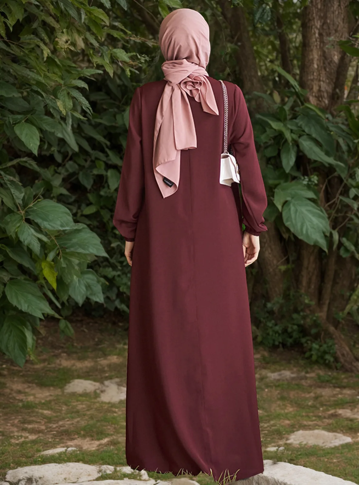 Islamic Ethnic Clothing Ladies Muslim Kaftan Dresses Robe Modest Arab Turkish Long Sleeve Plus Size Abaya For Women S0163