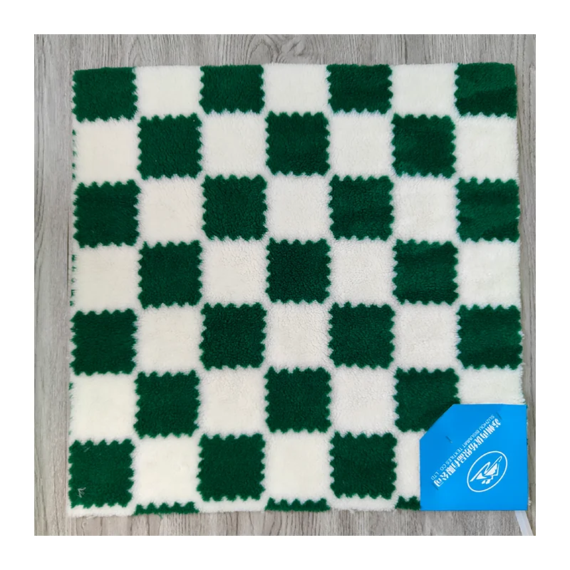 Customized Sherpa Fabric 100 Polyester Printed Biscuit Plaid Sherpa Fabric Lamb Fur Fabric for Garment