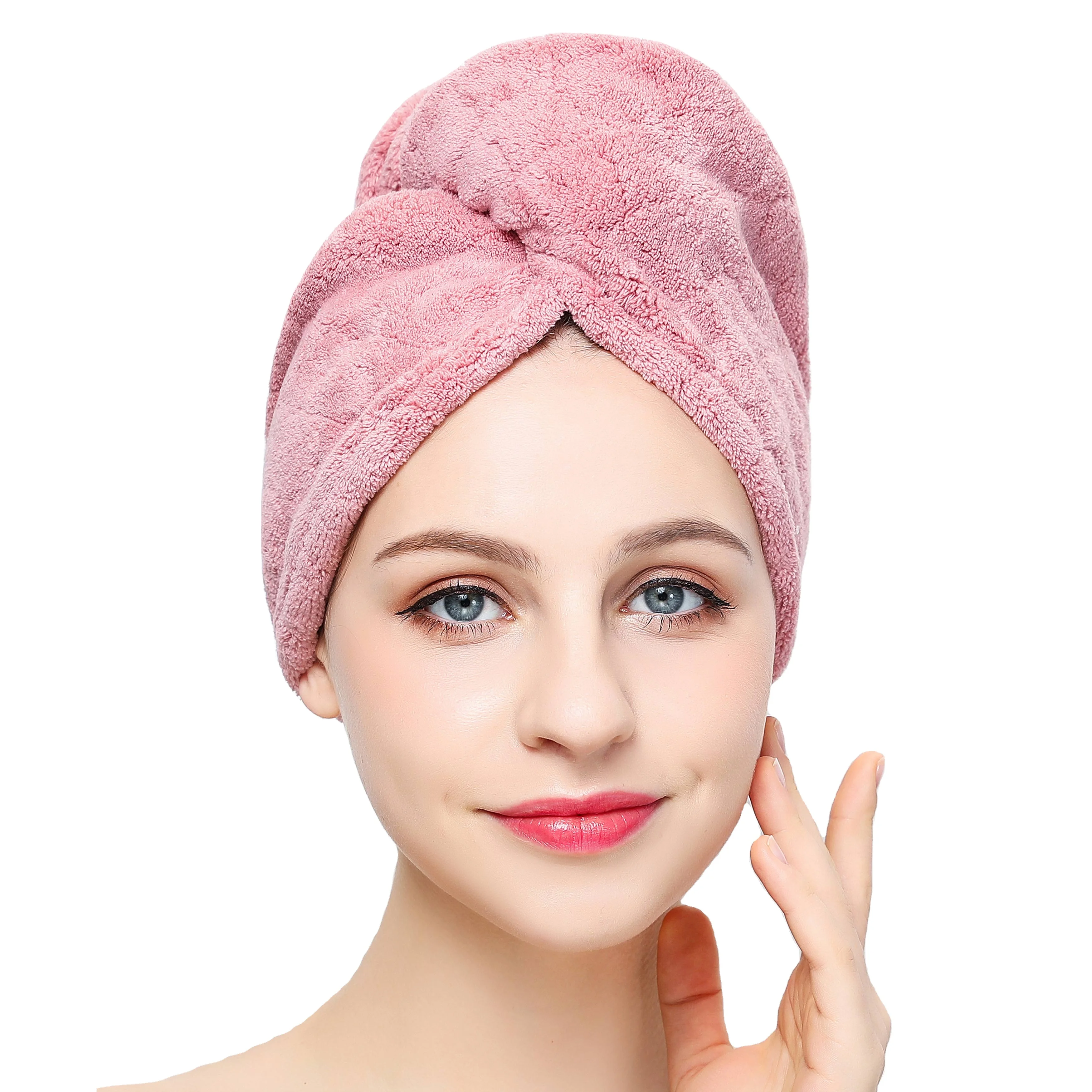 Быстропоглощающее полотенце для волос, Коралловое флисовое полотенце для сушки волос, оберточное полотенце с логотипом