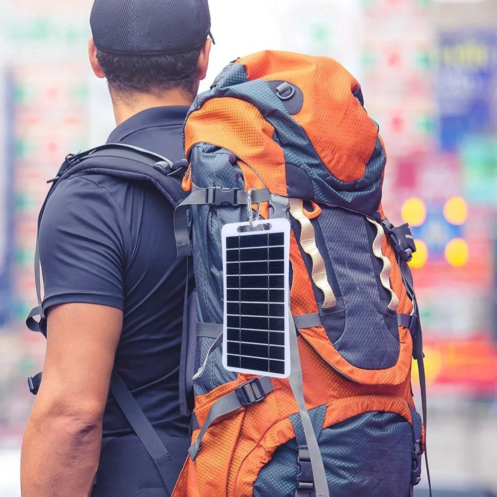 2W Portable Mini Semi Flexible Solar Panel Charger for Mobile Phone Outdoor Camping Fast Charging Solar