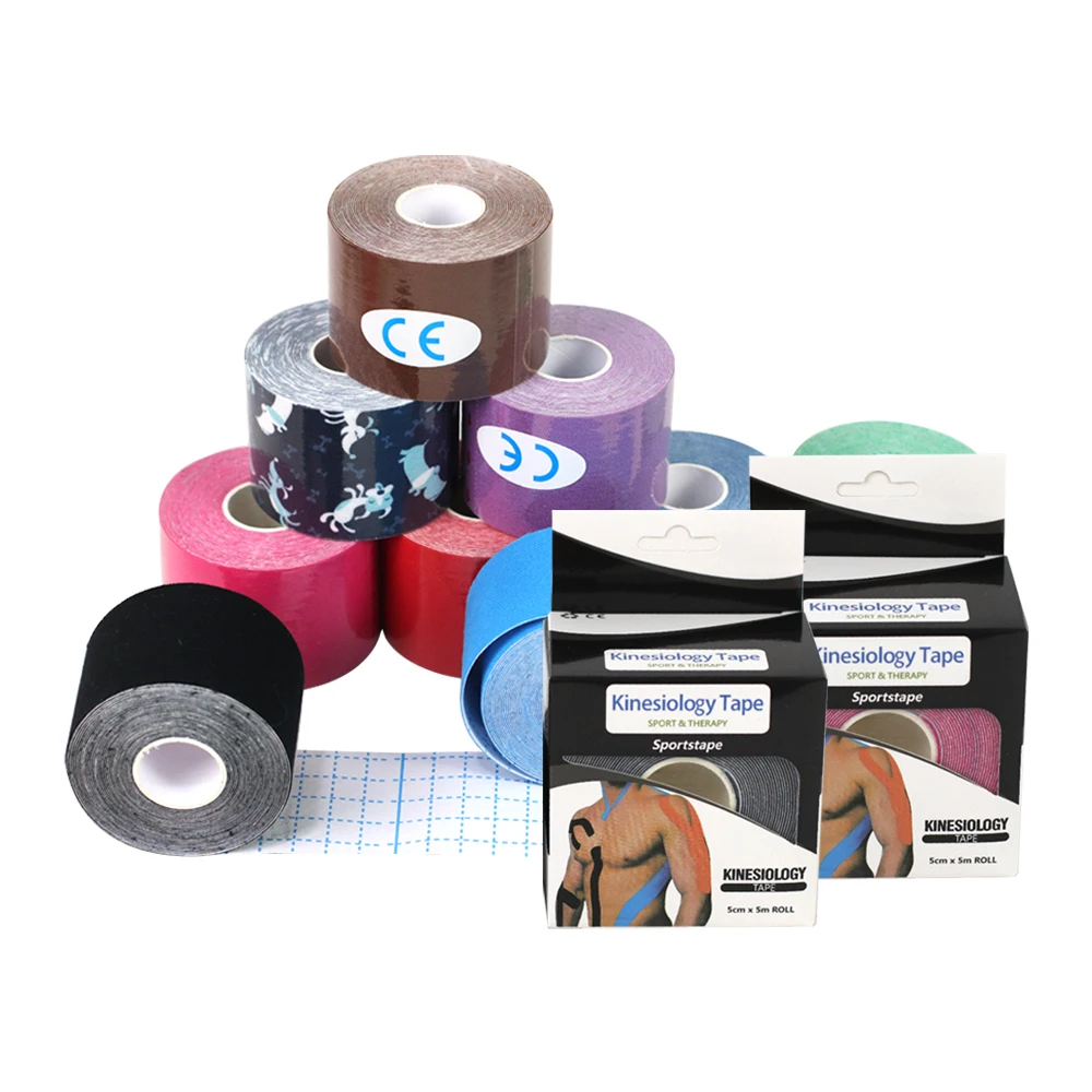 Breathable Waterproof Cotton Elastic High Performance Therapy Muscle Athletic Kinesiology Sports Tape with individual box