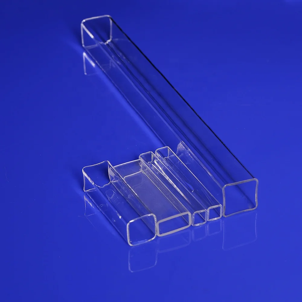 Customized High Temperature Resistance square quartz tubes quartz heating tubes