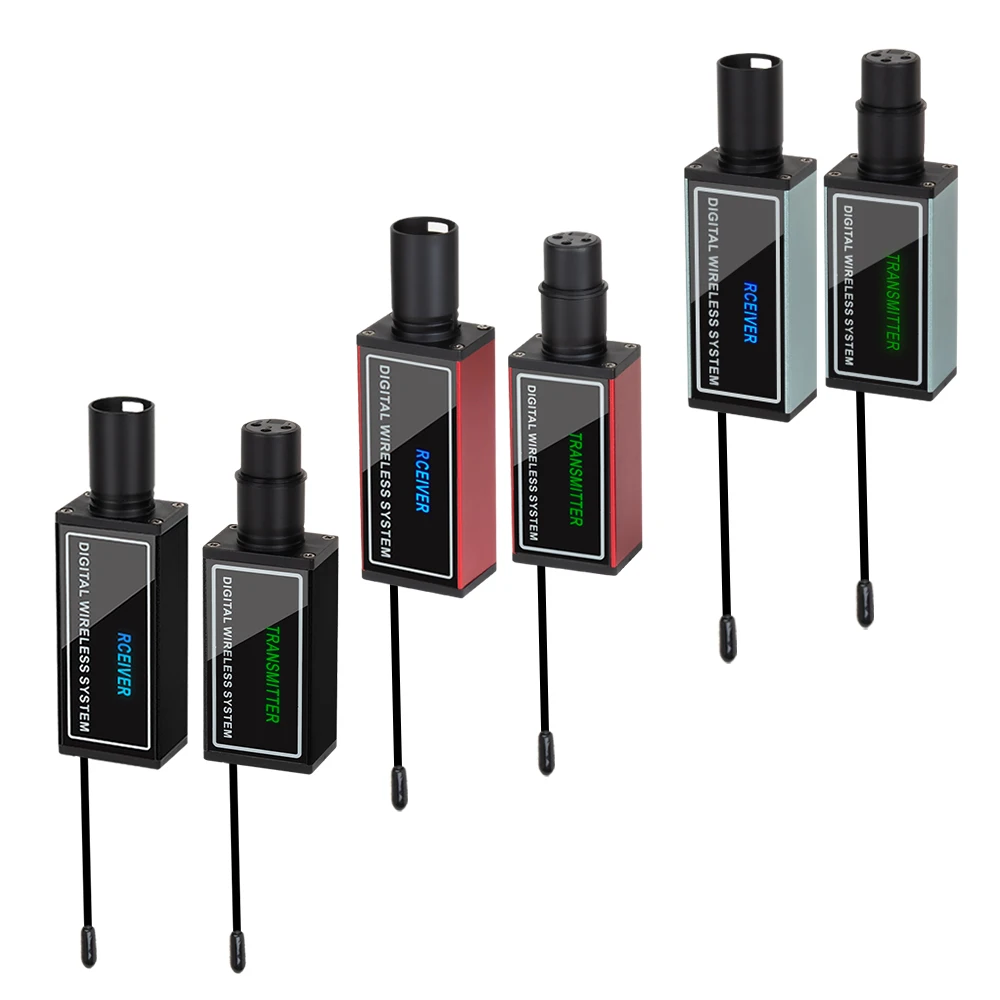 Professional wired to wireless conversion with XLR transmitter and receiver UHF wireless system supports simultaneous use of mul