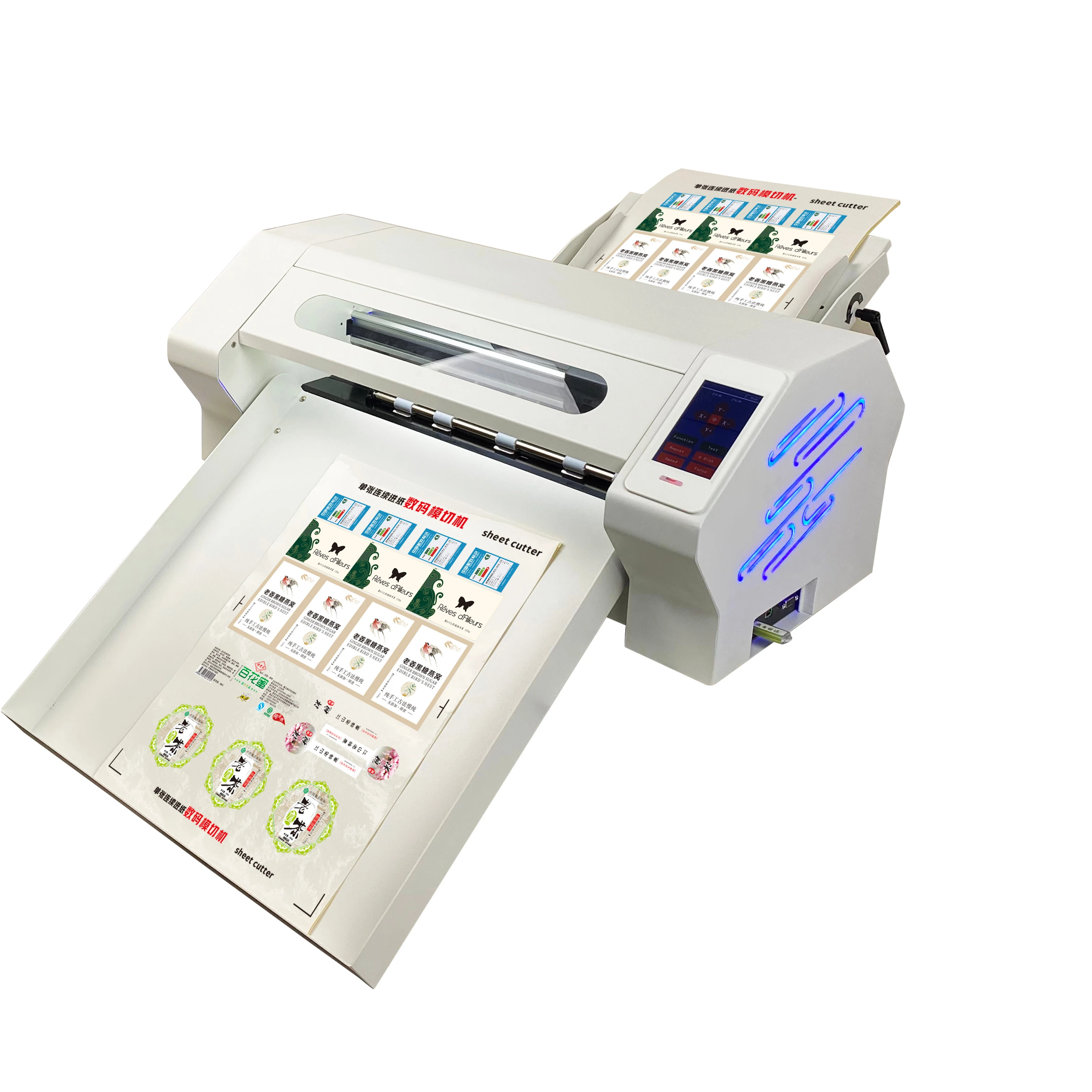 Sheet Label Cutter barcode scan Auto Feeding Contour Cutter servo motor Digital Die Cutting Machine for vinyl sticker