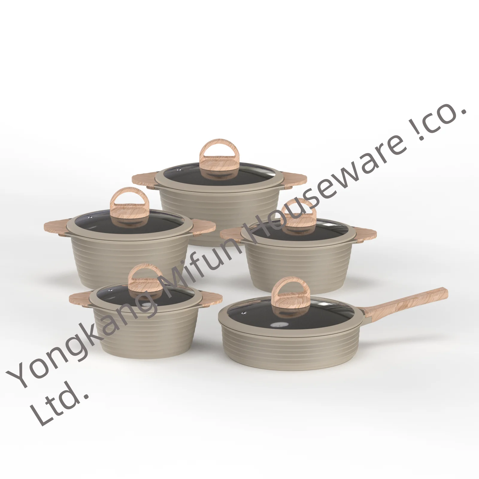 High Quality Nonstick Stainless Steel Skillet Stockpot Pot Set 5pcs Cooking Pots Set Kitchen Cast Iron Cookware Pot Pan Set