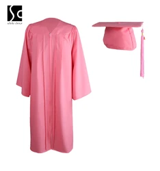 Wholesale 100% polyester black color matte fabric graduation cap and gowns