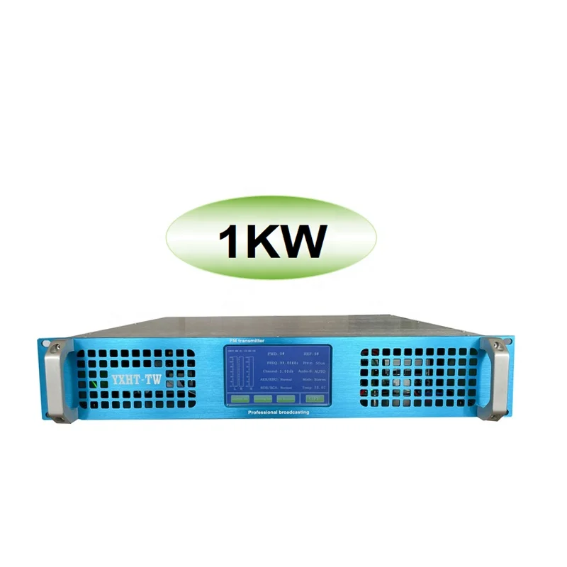 1KW 1000W wireless Professional Fm Broadcast Radio Transmitter 87.5-108 Mhz Cover 20km-30km 2U fm transmitter