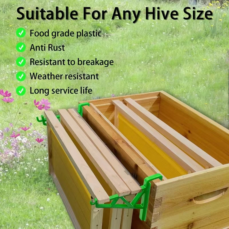 CHINABEES NewPlastic Beehive Frame Perch Holder Beekeeping Perch Stand Support Bracket Rack Bee Hive Perch Side Mount T