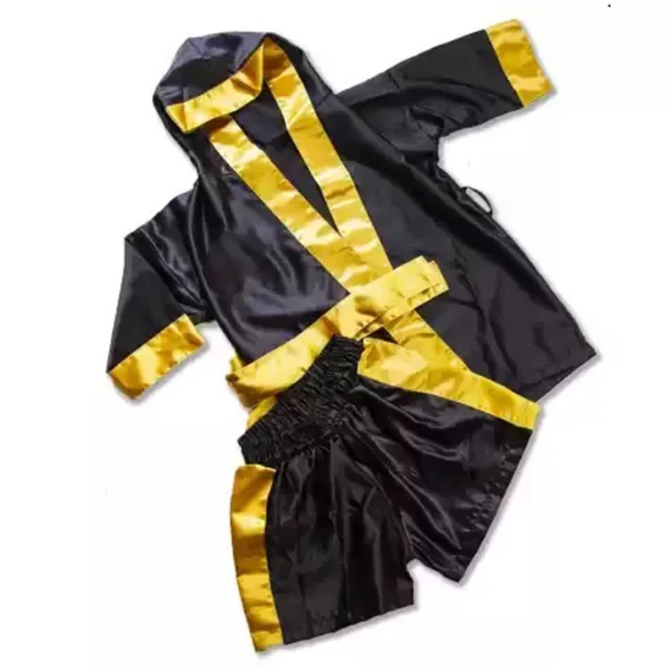 Custom Design Boxing Robe With Hood For Boxing Match Cheap Price Boxing Robe Gown With Custom Designs