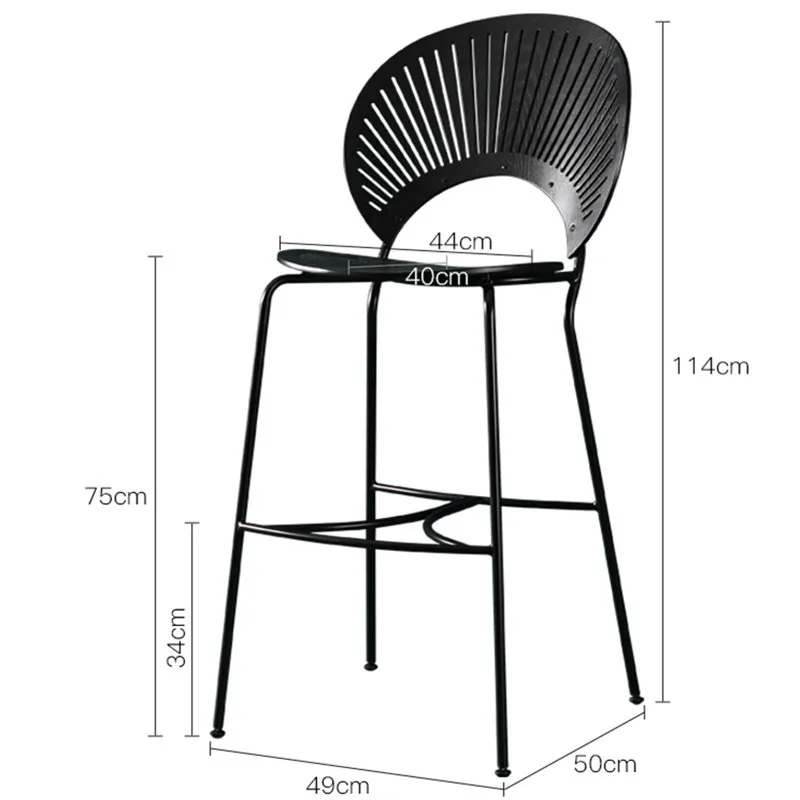 Ekintop High Quality Modern sillas de bar Wood Bar Chair Luxury Metal Kitchen Club Bar Chairs