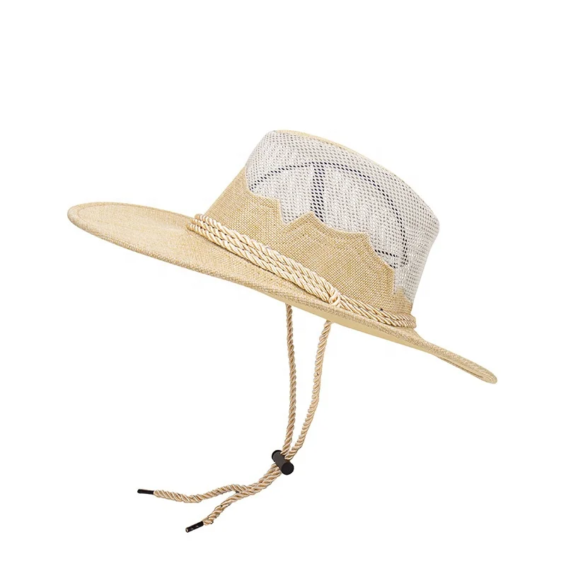 Unisex Linen Bucket Straw Hat Custom Logo Sunhat Beach Cowboy Cap Factory Price with Excellent Quality