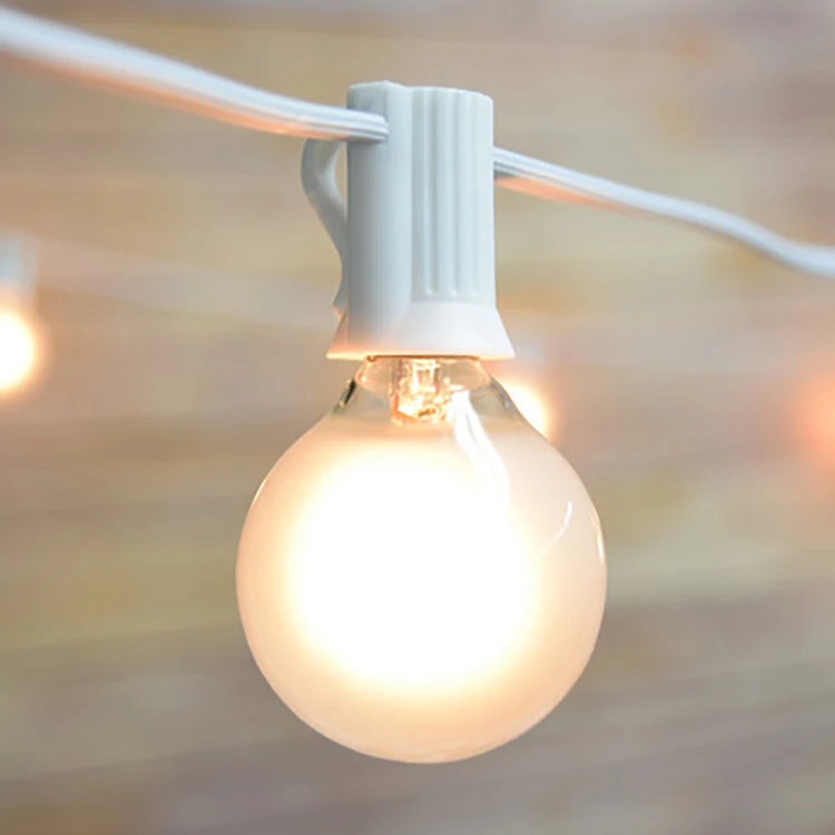 1 pcs led filament G40 plastic bulbs with IP65 WTX wire cable string light for Christmas festival  or wedding party