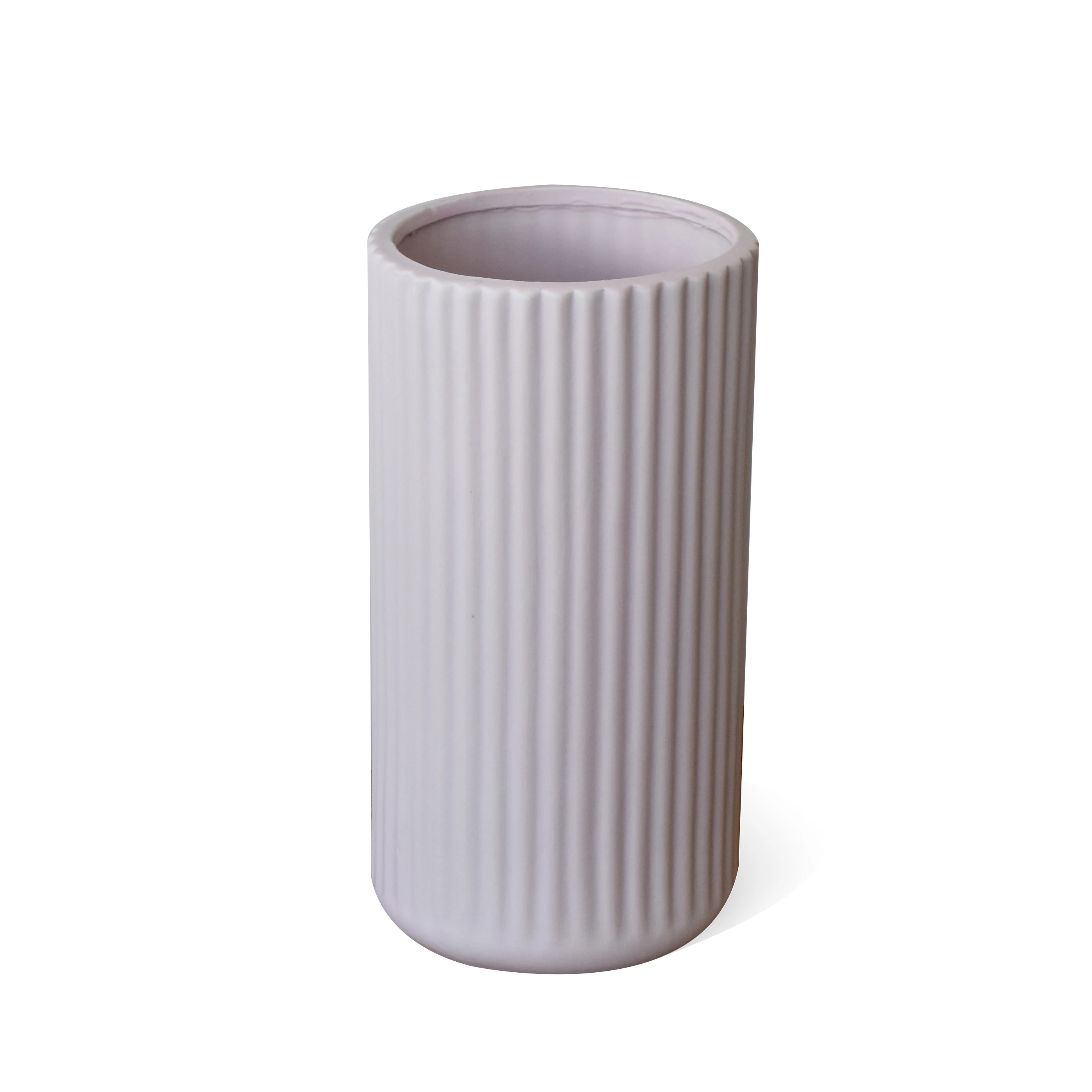 Nordic Pink Glaze Keramik Round Gold Cylindrical Cylindre Cylinder White Ceramic Circular Tall Wedding Flower Vase