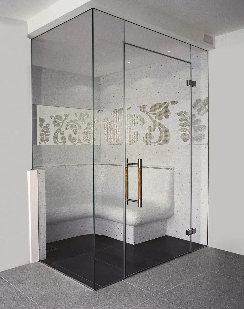 Sauna Glass Room Tempered Clear Glass Steam Shower Room With Stainless Steel 304 Accessories