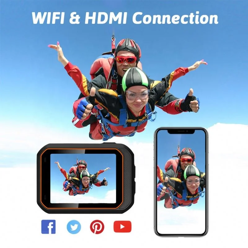 Hoya IP68 Waterproof 360 Degree HD 1080P 60fps 4k Sports Camera Action Cam With Whole Accessories
