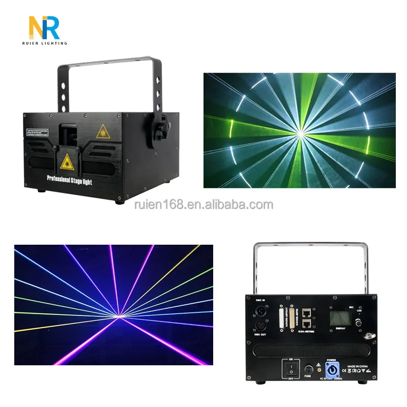 DMX 512 15 Вт анимированный лазерный свет Полноцветный шоу для диско ночного клуба