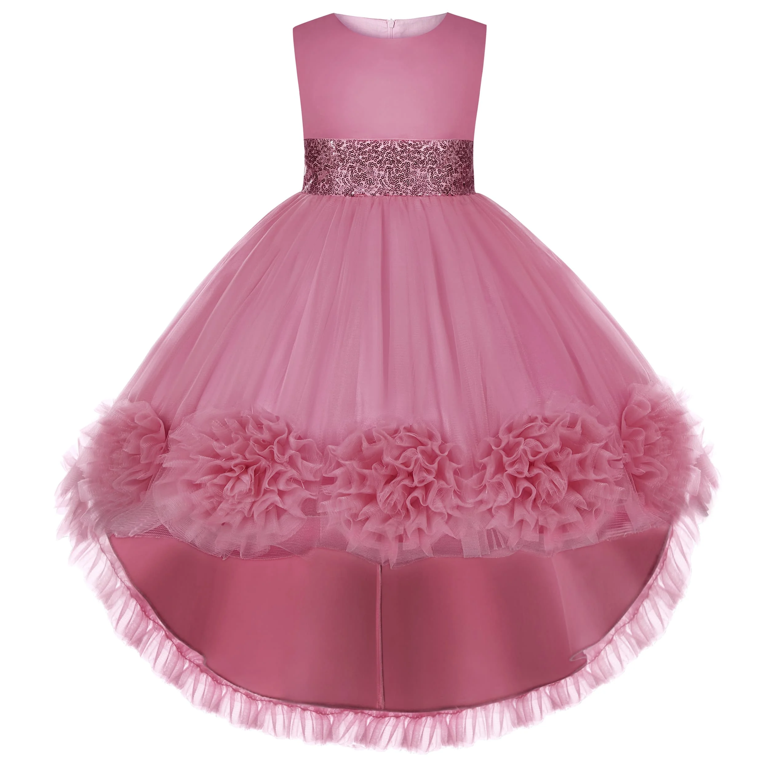 Kids Frock New Arrival High Quality Fashion Design Long Tail Flower Girl Dresses For 7 Years Old