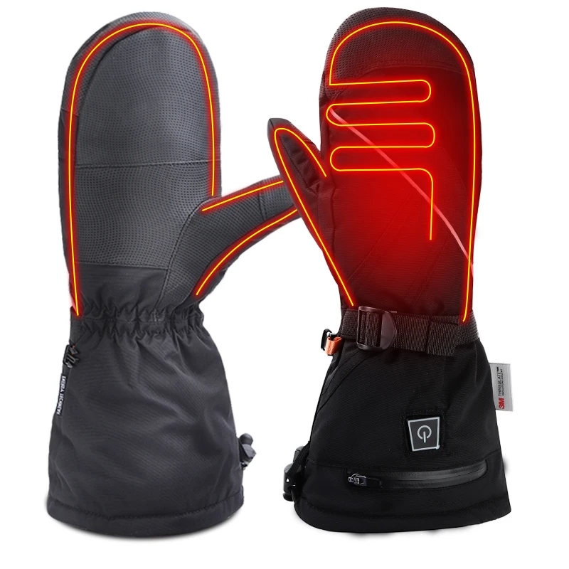 Motorcycle Heating Winter Snow Thermal Electric Heated Mittens Gloves USB Skiing Electric Rechargeable Battery Ski Heated Gloves