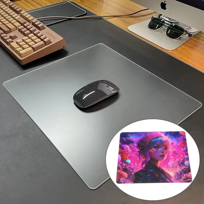 Customized Gaming mouse pad non-slip tempered glass Mousepad
