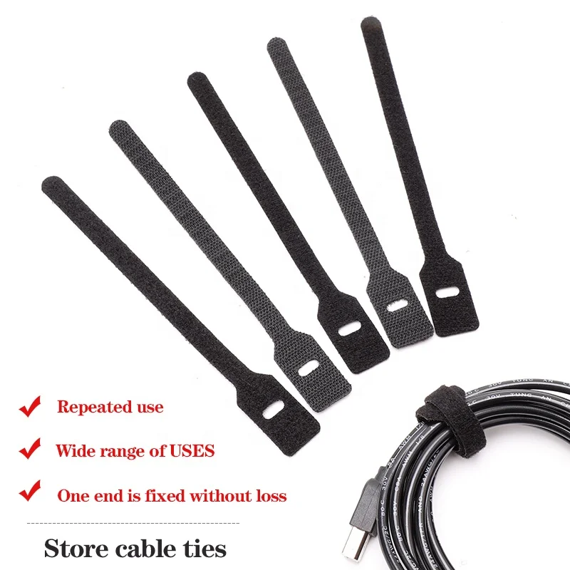 Cable ties-Reusable Cable Straps Ties with Self Gripping Hook for Thin Cable Storage Wrapping
