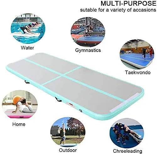 Air Tumble Track Inflatable Gymnastics Mat Gymnastics Training Mat with Electric Air Pump for Home/Outdoor/Gym/Cheerleading/Yoga