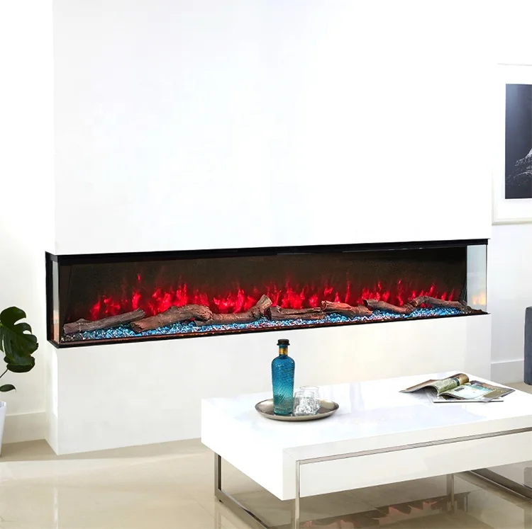 Modern 72 inch Fire Place 3 Sided Electric Fireplace Inserts Heater Indoor Decorative 3D LED Flame Fireplace Electric