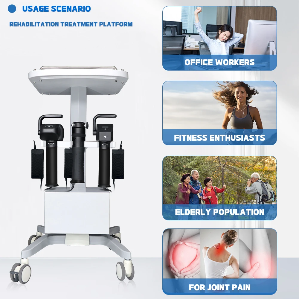 Medical Grade 3-IN-1 Rehabilitation Treatment Platform With Rechargeable Fascia Massager Gun