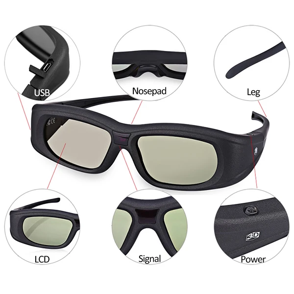 Best Active Shutter 3D Glasses G05-DLP for 3d projector