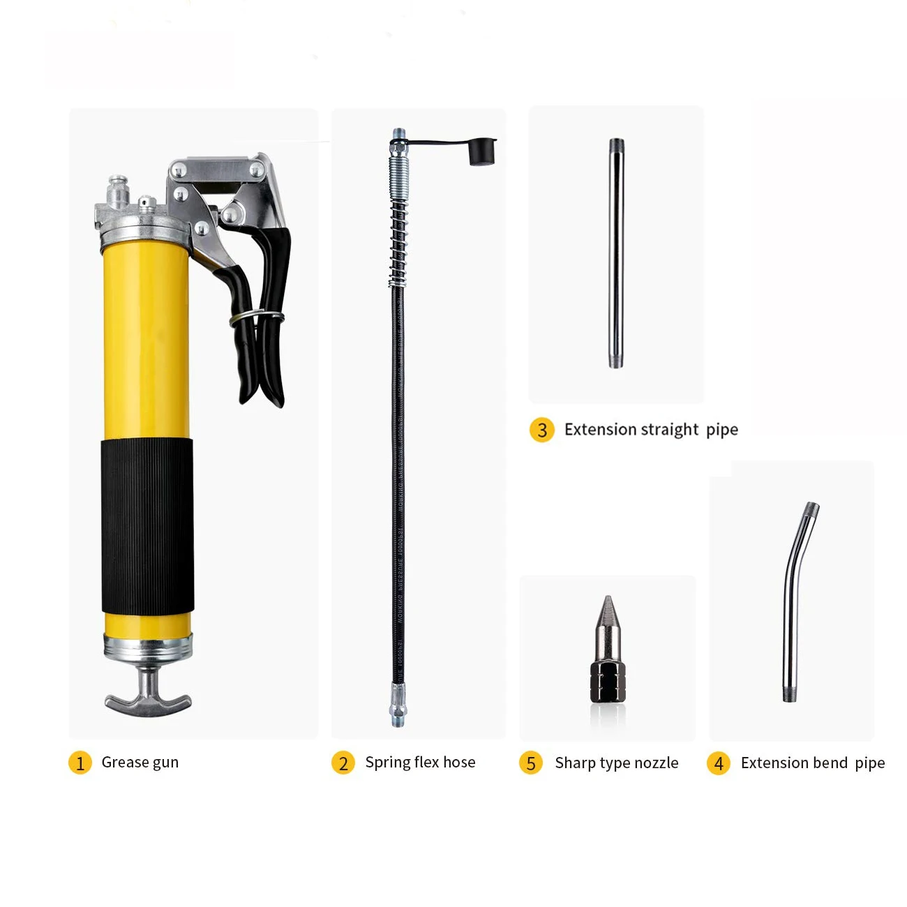 High Performance Heavy Duty Grip Grease Gun 400cc 6000PSI Grease Pump Oil Filling Gun For Truck Excavator General Car