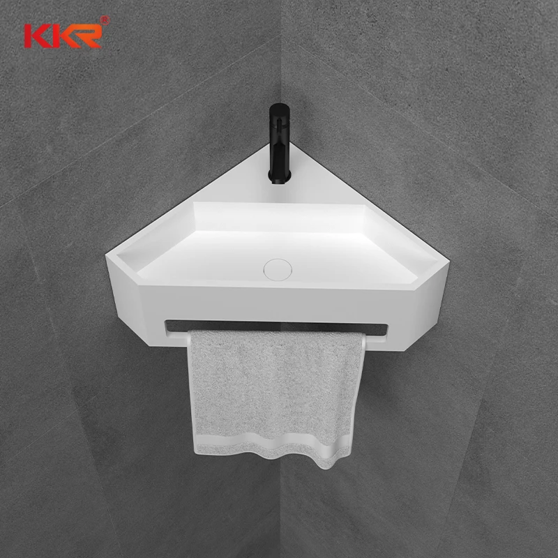 small size triangle wash basin artificial stone basins sink acrylic solid surface wall hung basin