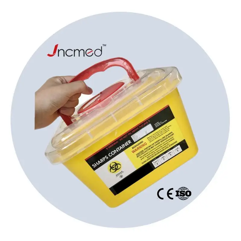 JCMED 5L yellow red syringe container jeringa de contenedores