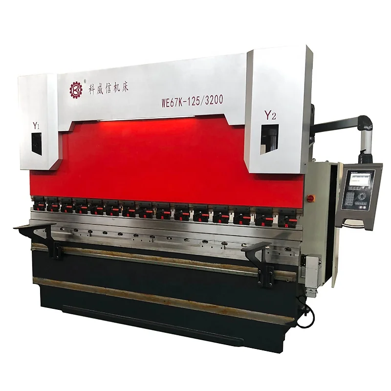 WE67K-125TX3200 Sheet Metal Hydraulic CNC Automatic Press Brake With Delem DA52S System