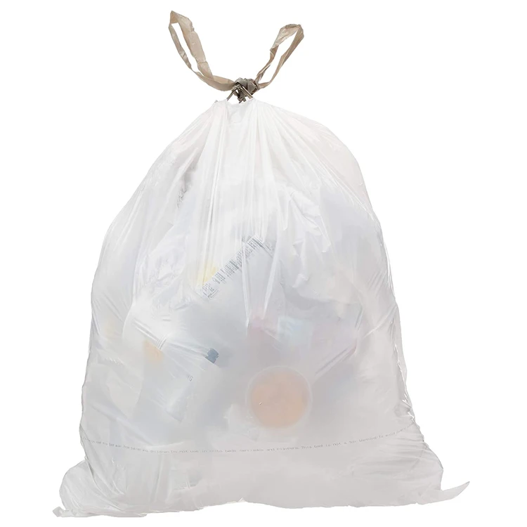 Hot Sale Biodegradable Pla Cornstarch Compostable Large Recycling Scent White Garbage Drawstring Trash Bags 30 Gallon