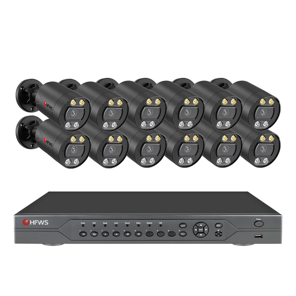 16-канальная камера системы безопасности 4k HD POE, водонепроницаемая наружная камера видеонаблюдения с голосовой записью