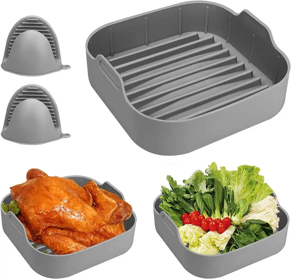 Kitchen Air Fryer Accessories Replacement Silicone Liners Basket Paper Liners Baking Tool Tray Silicone  Air Fryer Liners Pot