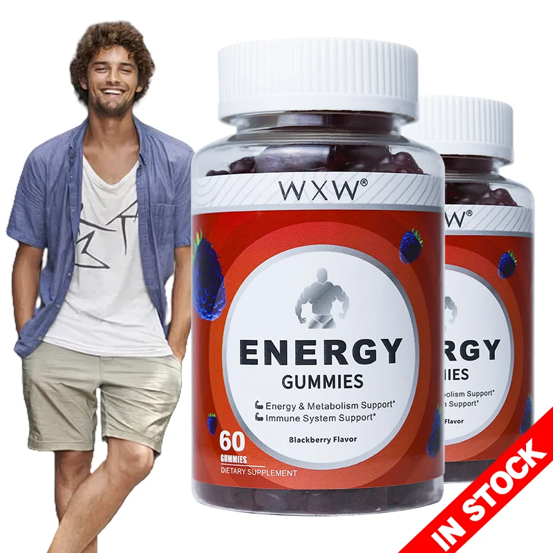 Stock WXW Support Energy Production Gummies Supplement Kola Nut Vitamin B12 Energy Gummies
