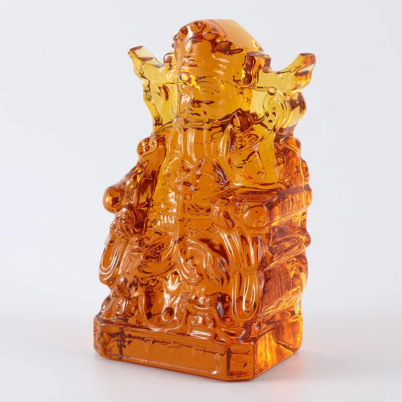2024 Factory Direct Sales Guardian Buddha Statue Glass God of Wealth for decoration Office supplies home decoration