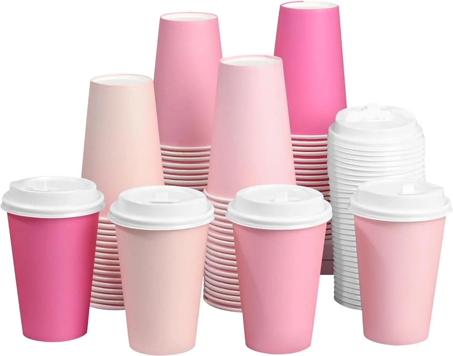 Wholesale hot Double Wall Paper Coffee Cups with Lids in Set