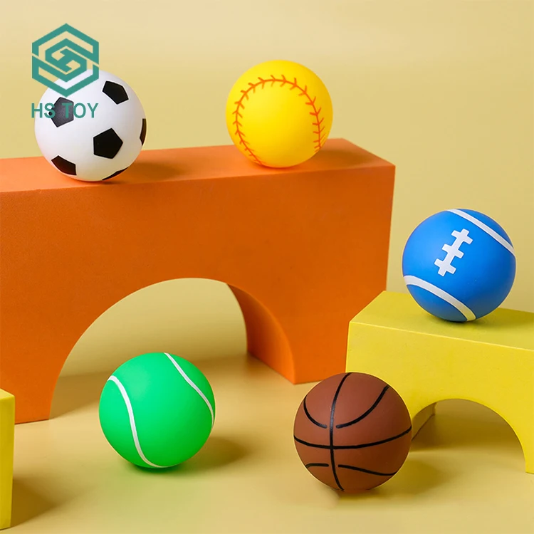 HS TOY Baby Bath Pvc BB Sound Vinyl Toy Custom Manufactures Mini Sport Rubber Ball For Kids